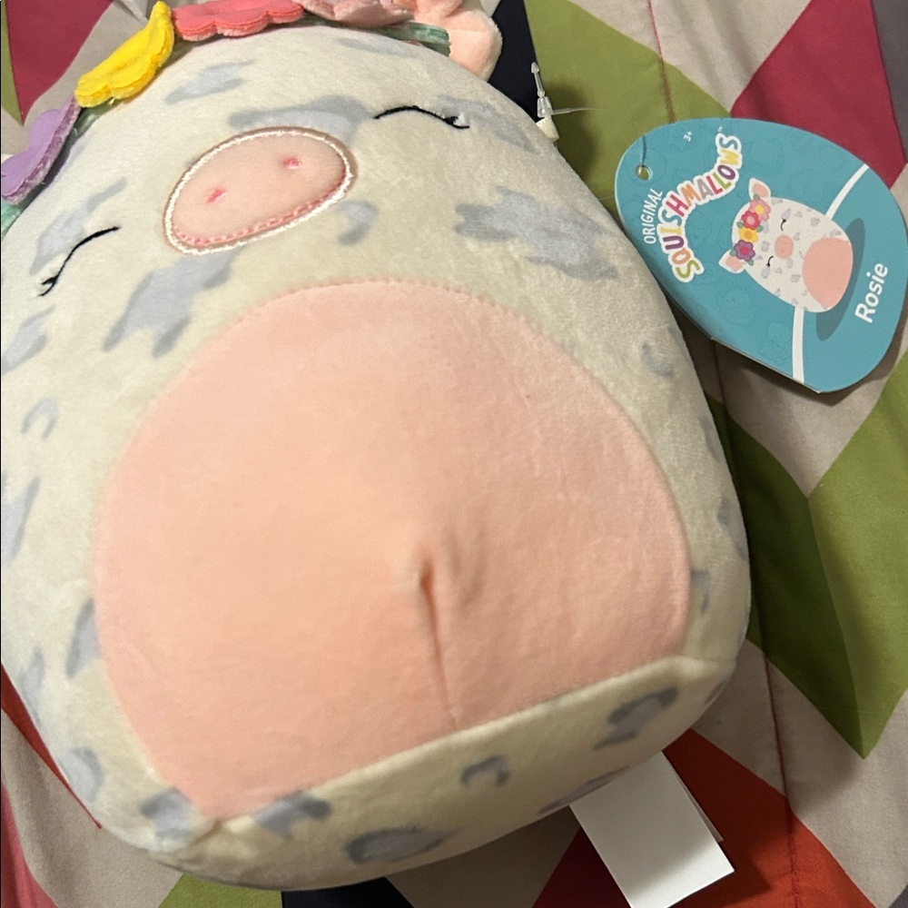 Squishmallows Rosie Plush - Pink and Gray